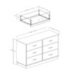 Chocolate Brown Modern Bedroom 6-Drawer Double Dresser Wardrobe - Image 4