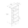Contemporary 4-Shelf Bookcase in Medium Cherry Wood Finish - Image 4