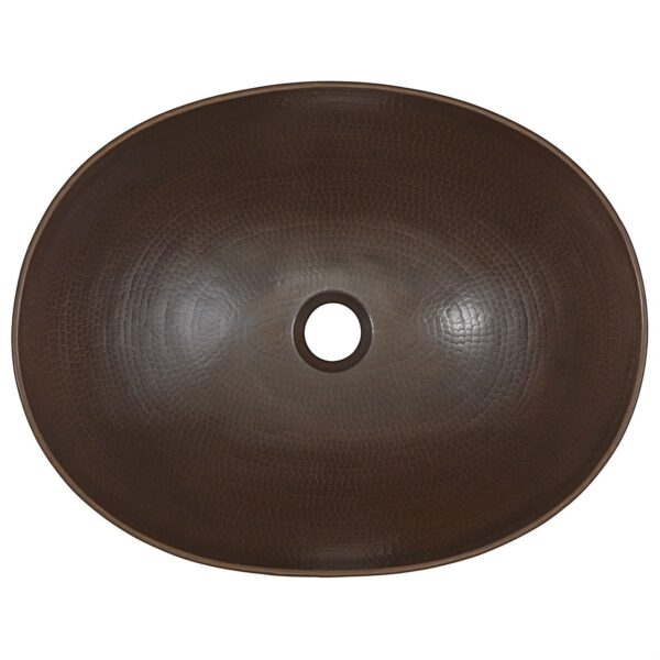 Vessel Style Solid Copper Bathroom Sink Oval 18 x 14 inch - Image 2