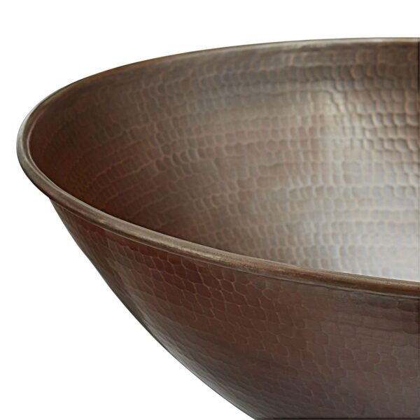 Vessel Style Solid Copper Bathroom Sink Oval 18 x 14 inch - Image 3