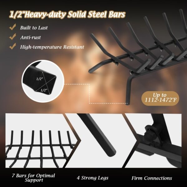 Fireplace Log Grate for Indoor/Outdoor Fire Pit Fireplace - Image 4