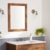 Set of 2 Modern Farmhouse Mirror Set Distressed Brown Wood Frame 31 x 24 inch - Image 5