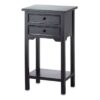 Set of 2 Nightstand Side Tables / End Table in Black Finish Pine Wood - Image 2