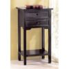 Set of 2 Nightstand Side Tables / End Table in Black Finish Pine Wood - Image 3