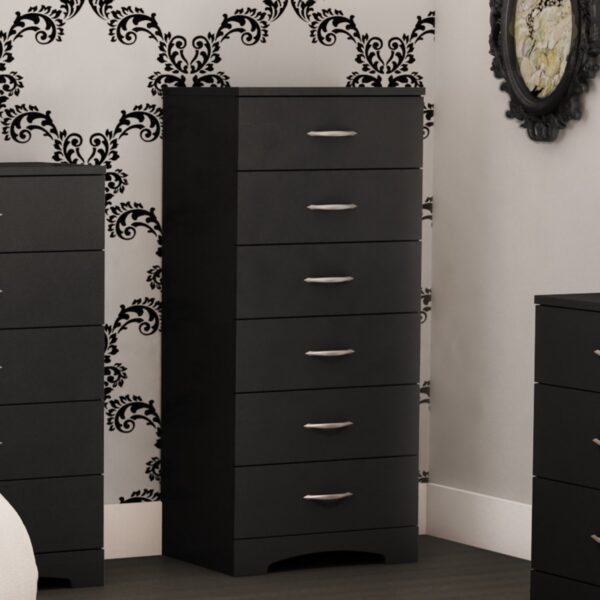 Black 6-Drawer Lingerie Chest for Contemporary Bedroom - Image 2