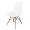 Set of 4 Modern Armless Dining Chairs in White with Wood Legs - Image 2