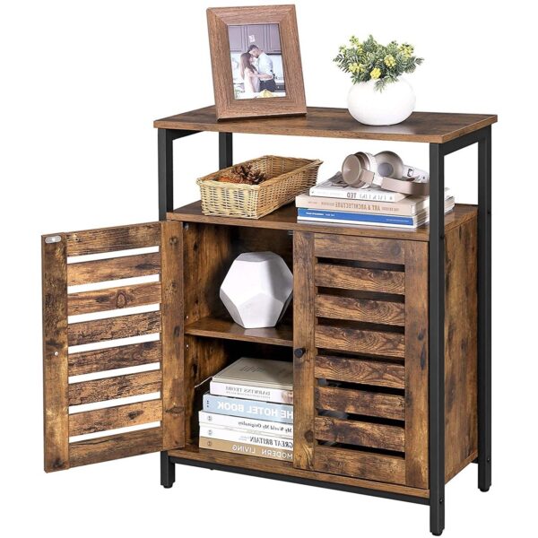 Farmhouse Multifunctional Side Cabinet Accent Table Cupboard with Shelf - Image 2