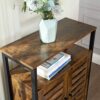 Farmhouse Multifunctional Side Cabinet Accent Table Cupboard with Shelf - Image 3
