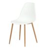 Set of 4 Modern Mid Century Style Dining Chairs in White with Wood Finish Legs - Image 2