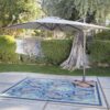 Square 8.5-Ft Offset Patio Umbrella with Mocha Shade and Bronze Finish Pole - Image 2