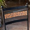 Set of 2 Outdoor Patio Dining Chairs in Black Iron with Terracotta Backrest - Image 2