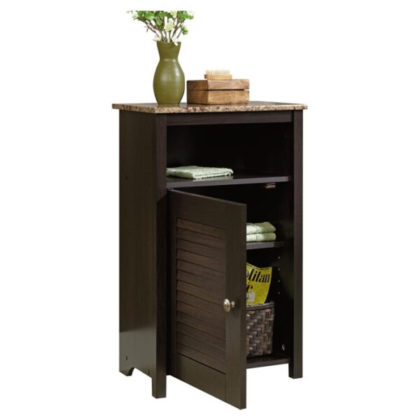 Bathroom Floor Cabinet with Shelf and Faux Granite Top - Image 2