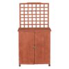 Outdoor Storage Solid Wood Cabinet Potting Bench with Hanging Lattice Trellis