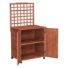 Outdoor Storage Solid Wood Cabinet Potting Bench with Hanging Lattice Trellis - Image 2
