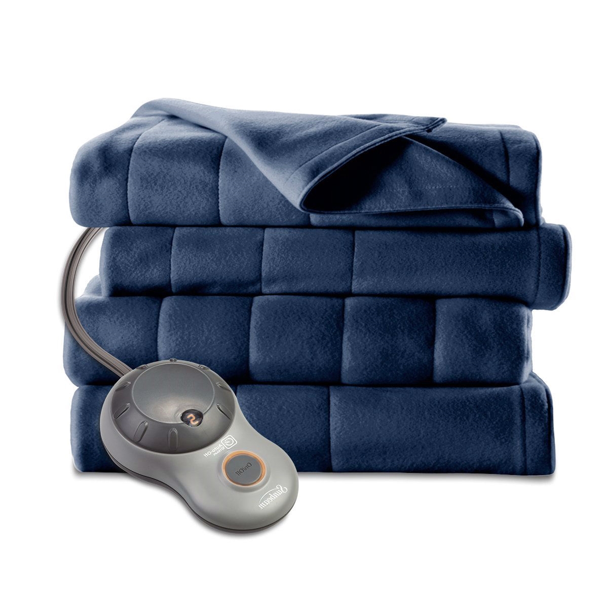 Twin size Quilted Fleece Heated Electric Blanket in Blue Lagoon - Image 3
