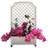 Indoor/Outdoor White Plastic Self Watering Planter with Trellis on Wheels - Image 3