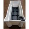Indoor/Outdoor White Plastic Self Watering Planter with Trellis on Wheels - Image 5