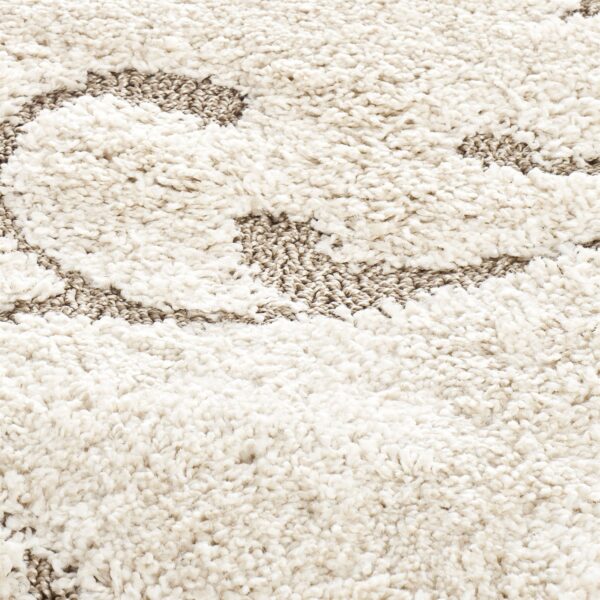 3'3 x 5'3 Shag Area Rug in Beige Off White with Scrolling Floral Pattern - Image 3