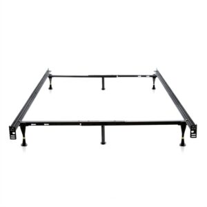 Twin / Full size Sturdy 6-Leg Metal Bed Frame with Glide Legs