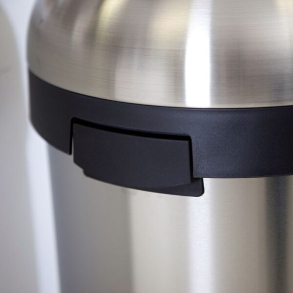 Round Stainless Steel 16-Gallon Kitchen Trash Can with Open Top Design - Image 3
