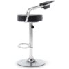 Set of 2 Modern Bar Stools with Black Faux Leather Round Seat with Footrest - Image 2
