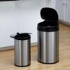 Set of 2 Toucheless Stainless Steel Trash Cans in 3 and 10 Gallon Sizes - Image 2