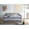 Gray Tufted Polyester Linen Twin Daybed with Trundle - Image 4