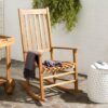 Outdoor Porch Rocker Mission Style Wood Rocking Chair in Teak Finish - Image 2