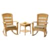 3-Piece Outdoor Porch Rocker Set w/ 2 Amber Wicker Resin Rocking Chairs & Table - Image 2