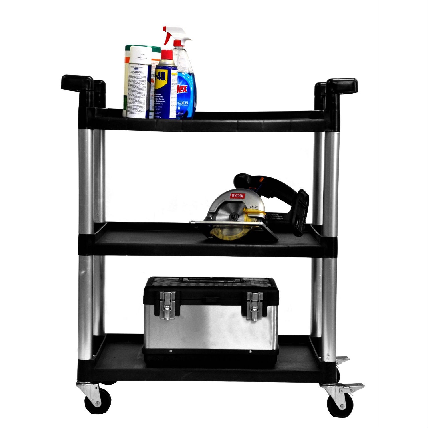 3-Tier Printer Stand Utility Cart with Locking Casters - Image 2