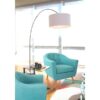 Turquoise Modern Mid-Century Style Arm Chair with Solid Wood Legs - Image 2