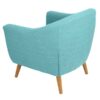 Turquoise Modern Mid-Century Style Arm Chair with Solid Wood Legs - Image 3