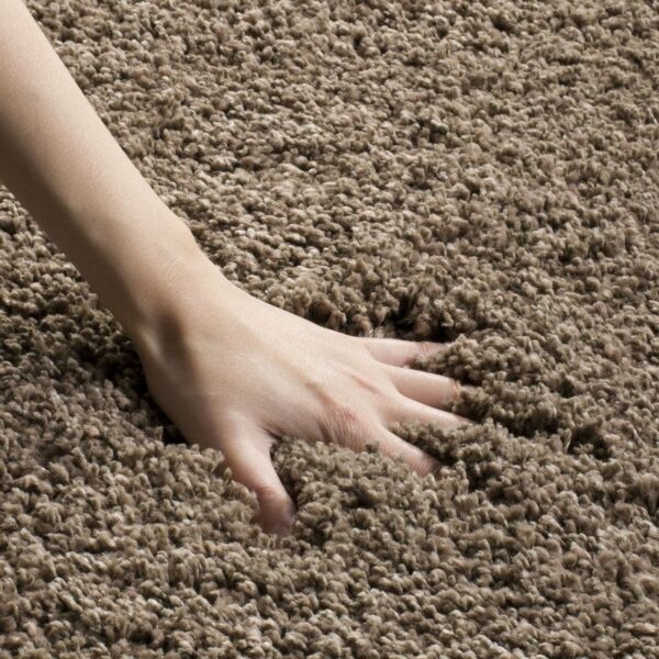 6'7" x 9'6" Hand-Tufted Plush Taupe Area Rug - Image 2