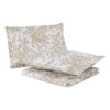 King size 3 Piece Bed-in-a-Bag Bohemian Tan Beige Floral Cotton Quilt Set - Image 3