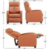 Brown High-Density Faux Leather Push Back Recliner Chair - Image 4