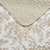 Full/Queen 3 Piece Bed-in-a-Bag Bohemian Tan Beige Floral Cotton Quilt Set - Image 5