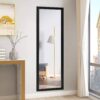 Black Full Length Bedroom Mirror with Over the Door or Wall Mounted Design - Image 3