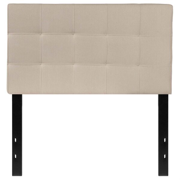 Twin size Modern Beige Taupe Fabric Upholstered Headboard - Image 2
