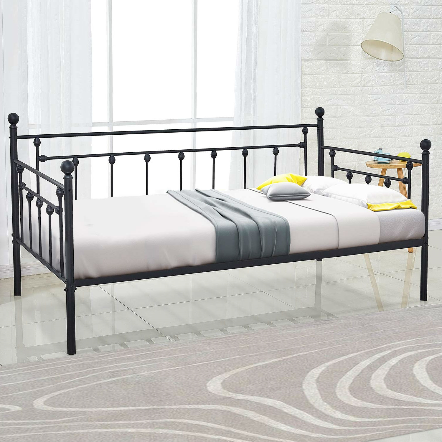 Twin size Classic Black Metal Daybed Frame - Image 3