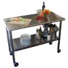 Stainless Steel 2-ft Kitchen Island Cart Prep Table with Casters - Image 3