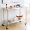 Stainless Steel 2-ft Kitchen Island Cart Prep Table with Casters - Image 4