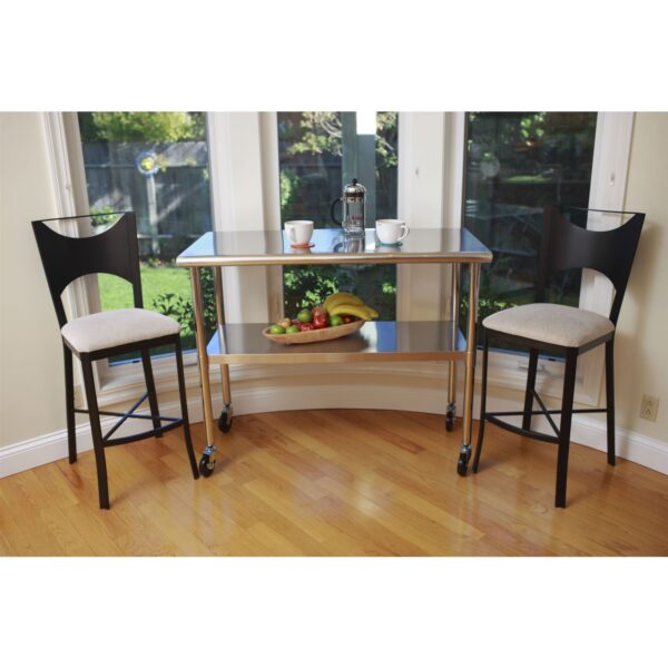2ft x 4ft Stainless Steel Top Kitchen Prep Table with Locking Casters Wheels - Image 3