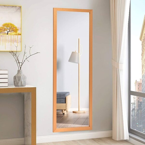 Gold Full Length Bedroom Mirror with Over the Door or Wall Mounted Design - Image 2