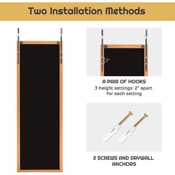 Gold Full Length Bedroom Mirror with Over the Door or Wall Mounted Design - Image 5