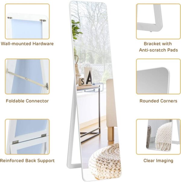 Modern Freestanding Full Length Floor Mirror with Stand or Wall Mounted - Image 5