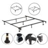 Twin, Full, Queen Sturdy Black Metal Adjustable Bed Frame w/Headboard Brackets - Image 2