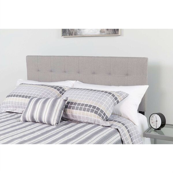 Twin size Modern Light Grey Fabric Upholstered Panel Headboard - Image 3