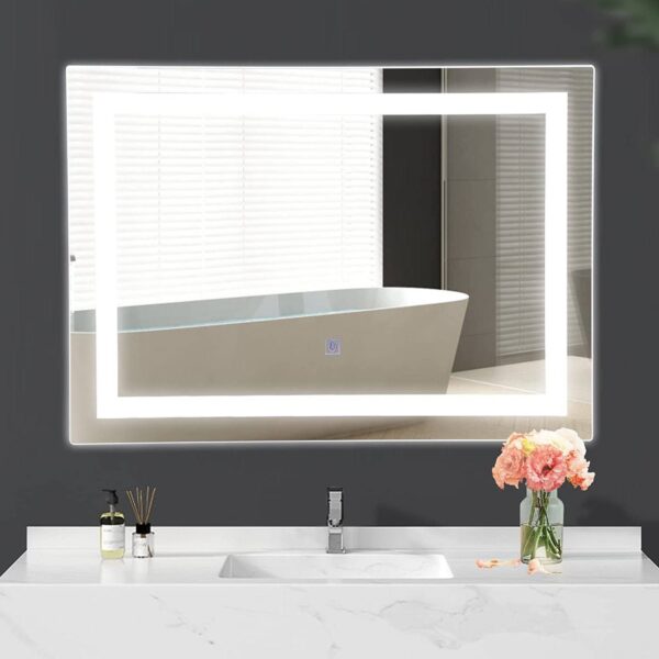 Modern LED Lighted Mirror Dimmable Wall-Mounted Bathroom Vanity 27 x 20 inch - Image 2