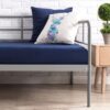 Twin size Modern Grey Metal Daybed Frame with Sturdy Steel Support Slats - Image 2
