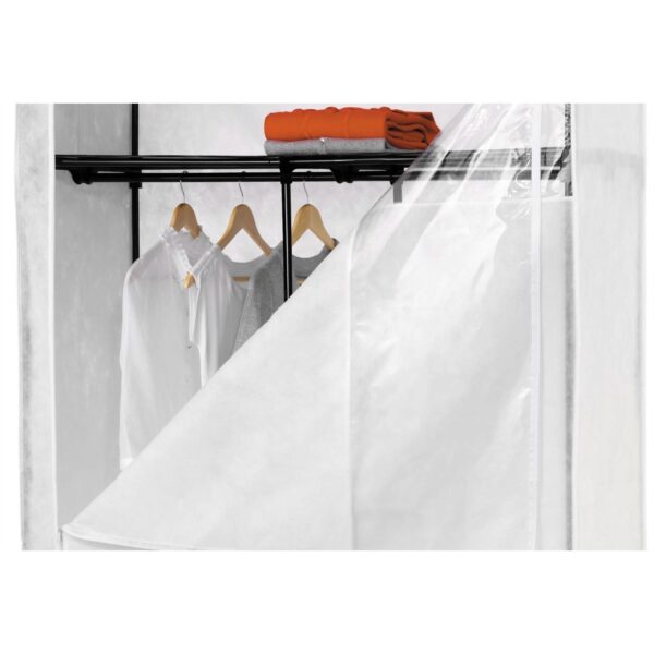 46-inch White Portable Closet Clothes Organizer Wardrobe - Image 3